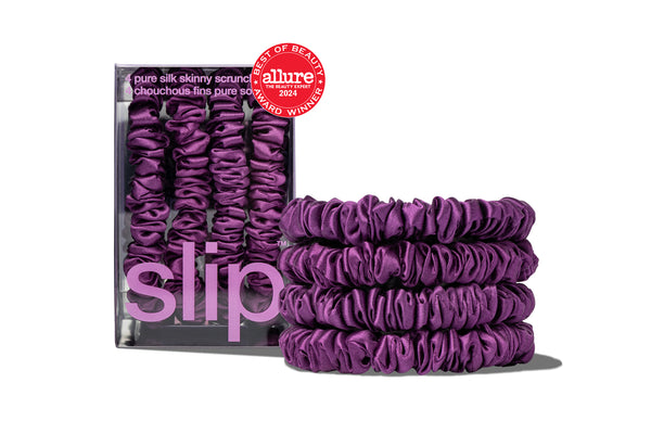 Back to School Dark Purple Skinny Scrunchies