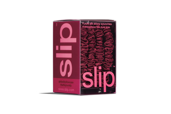 Back to School Maroon Skinny Scrunchies