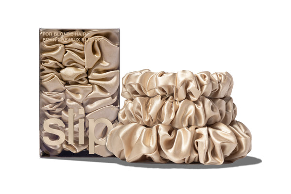 BACK TO BASICS BLOND MIDI/LARGE SCRUNCHIE SET