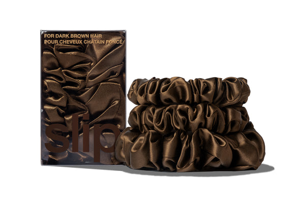 BACK TO BASICS DUNKELBRAUN MIDI/LARGE SCRUNCHIE SET