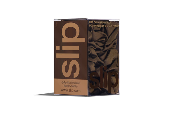 BACK TO BASICS DUNKELBRAUN MIDI/LARGE SCRUNCHIE SET