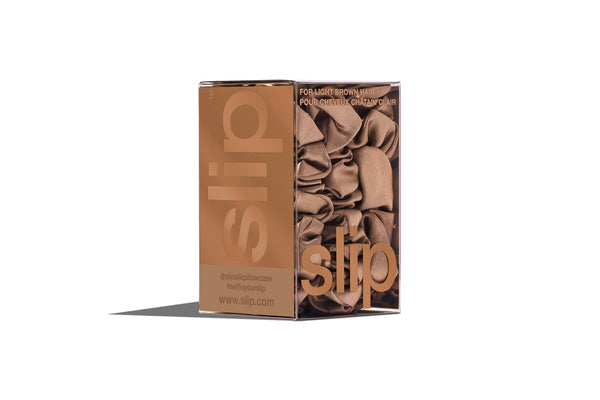 BACK TO BASICS HELLBRAUN MIDI/LARGE SCRUNCHIE SET