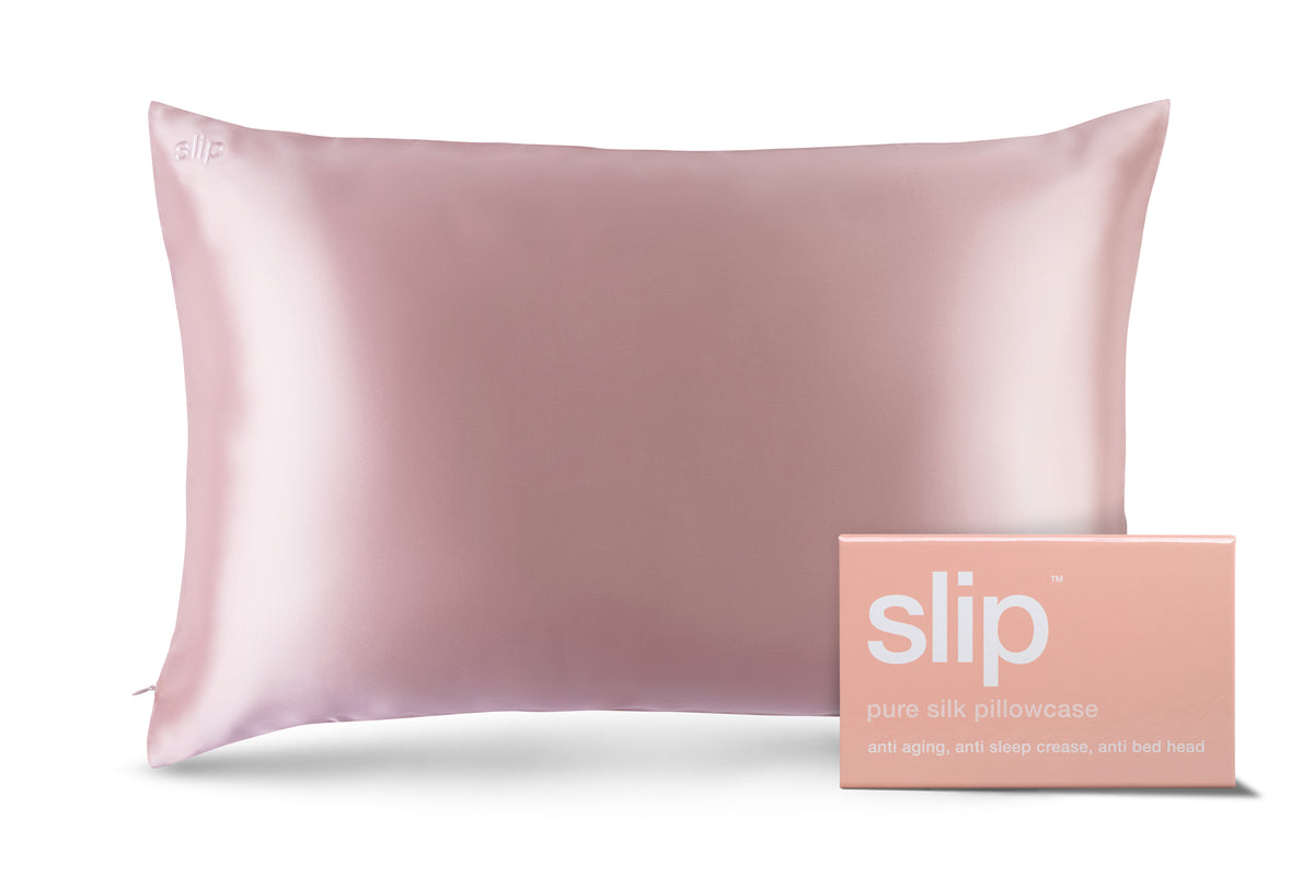 SLIP PURE SEIDE KOPFKISSENBEZUG - ROSA - KÖNIGIN