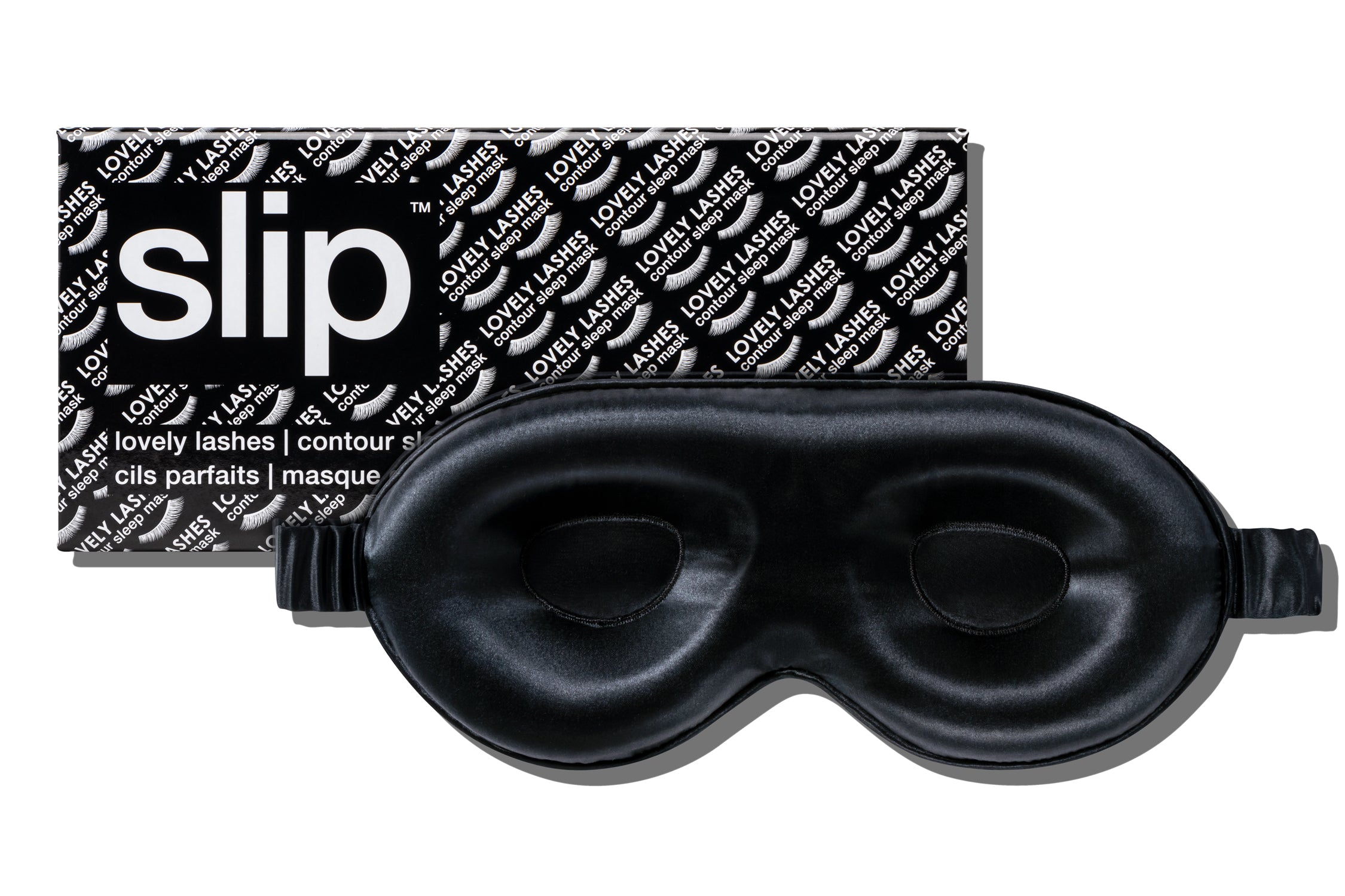 Schwarze Kontur-Schlafmaske – Slip EU